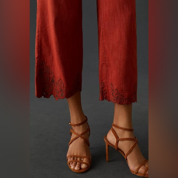 By Anthropologie Embroidered Pants size 6 - Picture 2 of 13